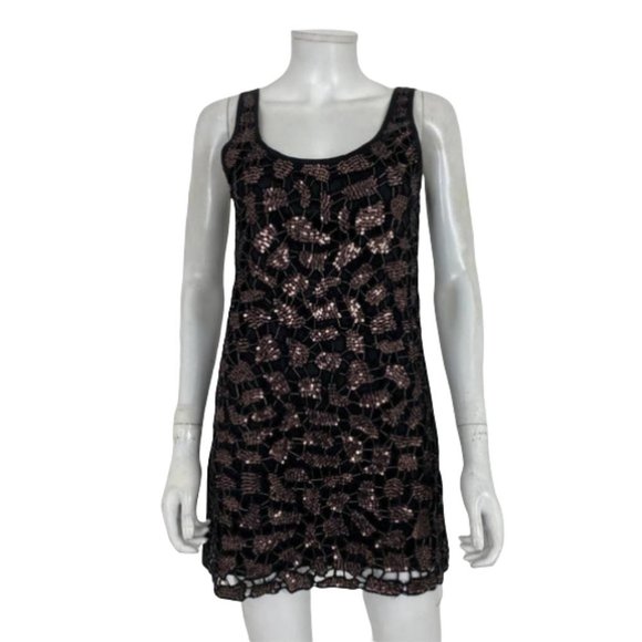 GUESS Sequin Mini Dress Black Bronze Size XS - Picture 1 of 5